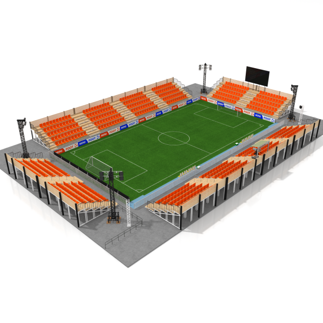 mini foot stadium Modèle 3D .c4d .max .obj .3ds .fbx .stl .blend 