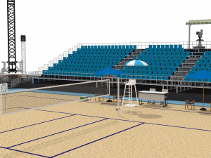 beach volleyball stadium 3D 模型