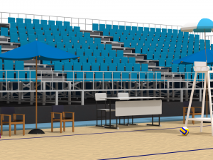 beach volleyball stadium 3D 模型