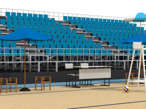 beach volleyball stadium 3D Model
