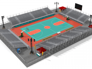 outdoor basketball stadium Modello 3D