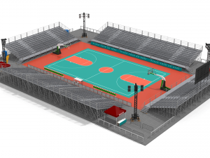 outdoor basketball stadium Modello 3D