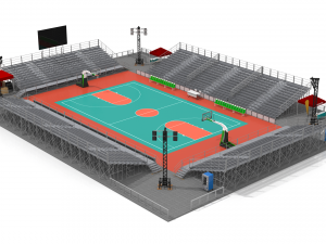 outdoor basketball stadium Modello 3D