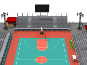 outdoor basketball stadium Modello 3D