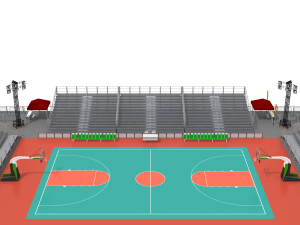 outdoor basketball stadium Modello 3D
