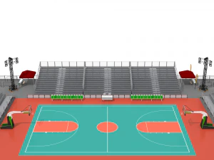outdoor basketball stadium 3D Model