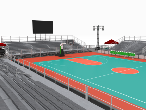outdoor basketball stadium Modello 3D