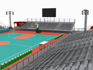 outdoor basketball stadium Modello 3D