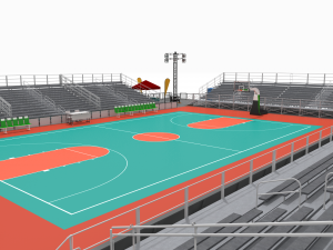 outdoor basketball stadium Modello 3D