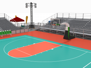 outdoor basketball stadium Modello 3D