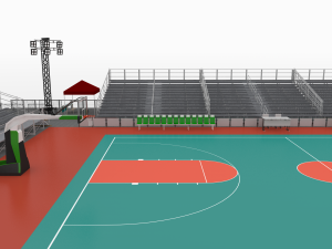 outdoor basketball stadium Modello 3D