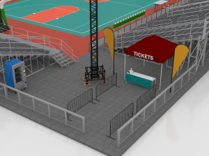 outdoor basketball stadium Modello 3D