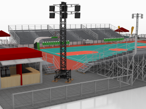 outdoor basketball stadium Modello 3D