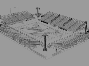 outdoor basketball stadium Modello 3D