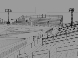 outdoor basketball stadium Modello 3D