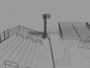 outdoor basketball stadium Modello 3D