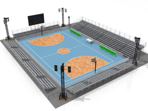 outdoor basketball stadium 3D मॉडल