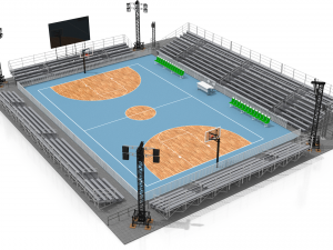 outdoor basketball stadium 3D 模型