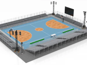 outdoor basketball stadium 3D Model