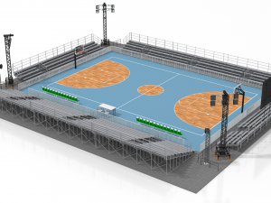 outdoor basketball stadium 3D 模型