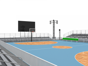 outdoor basketball stadium 3D 模型