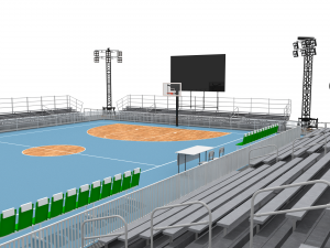 outdoor basketball stadium 3D 模型