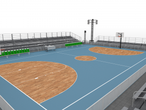 outdoor basketball stadium 3D 模型