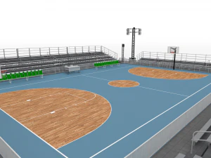outdoor basketball stadium 3D Model