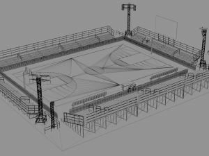 outdoor basketball stadium 3D 模型