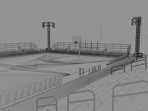 outdoor basketball stadium 3D 模型