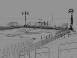outdoor basketball stadium 3D Model