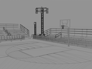 outdoor basketball stadium 3D 模型