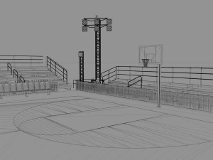 outdoor basketball stadium 3D Model