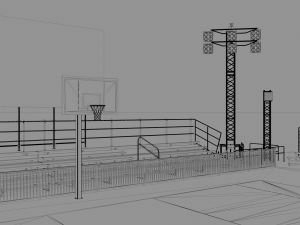 outdoor basketball stadium 3D 模型