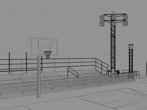 outdoor basketball stadium 3D Model