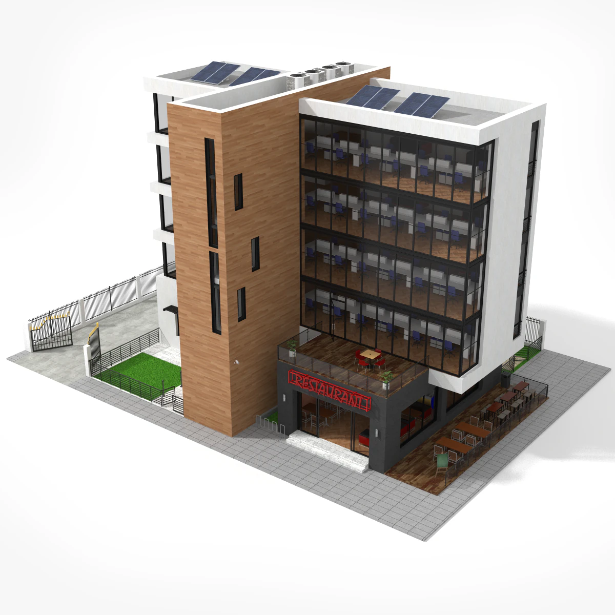 office building 1 3D Model .c4d .max .obj .3ds .fbx .stl .blend 