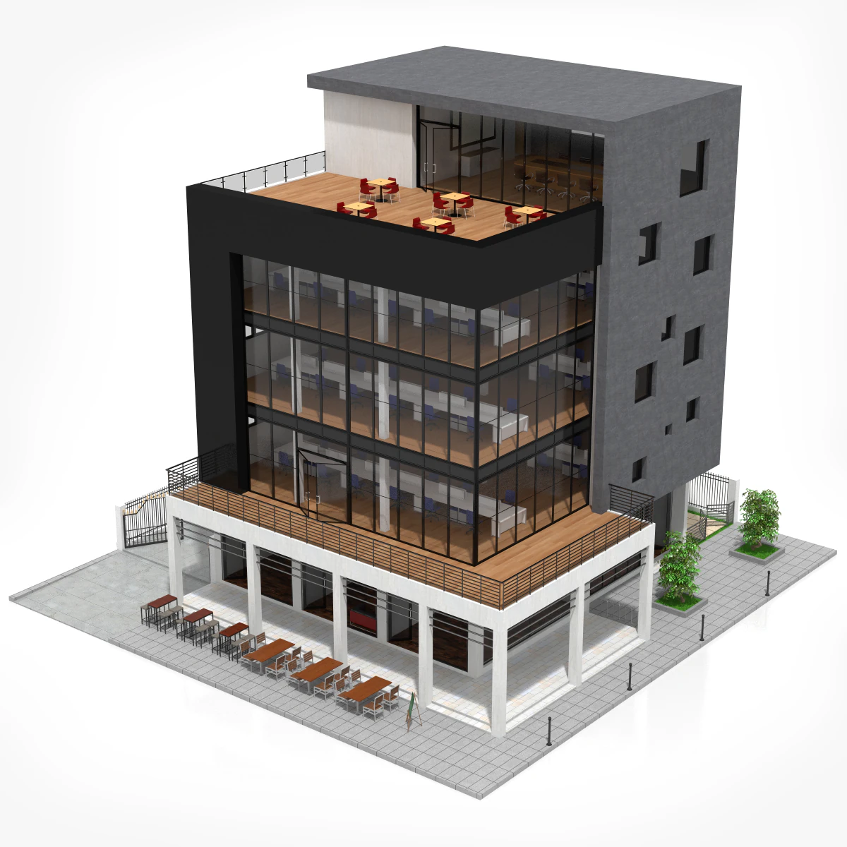 office building 2 3D Model .c4d .max .obj .3ds .fbx .stl .blend 