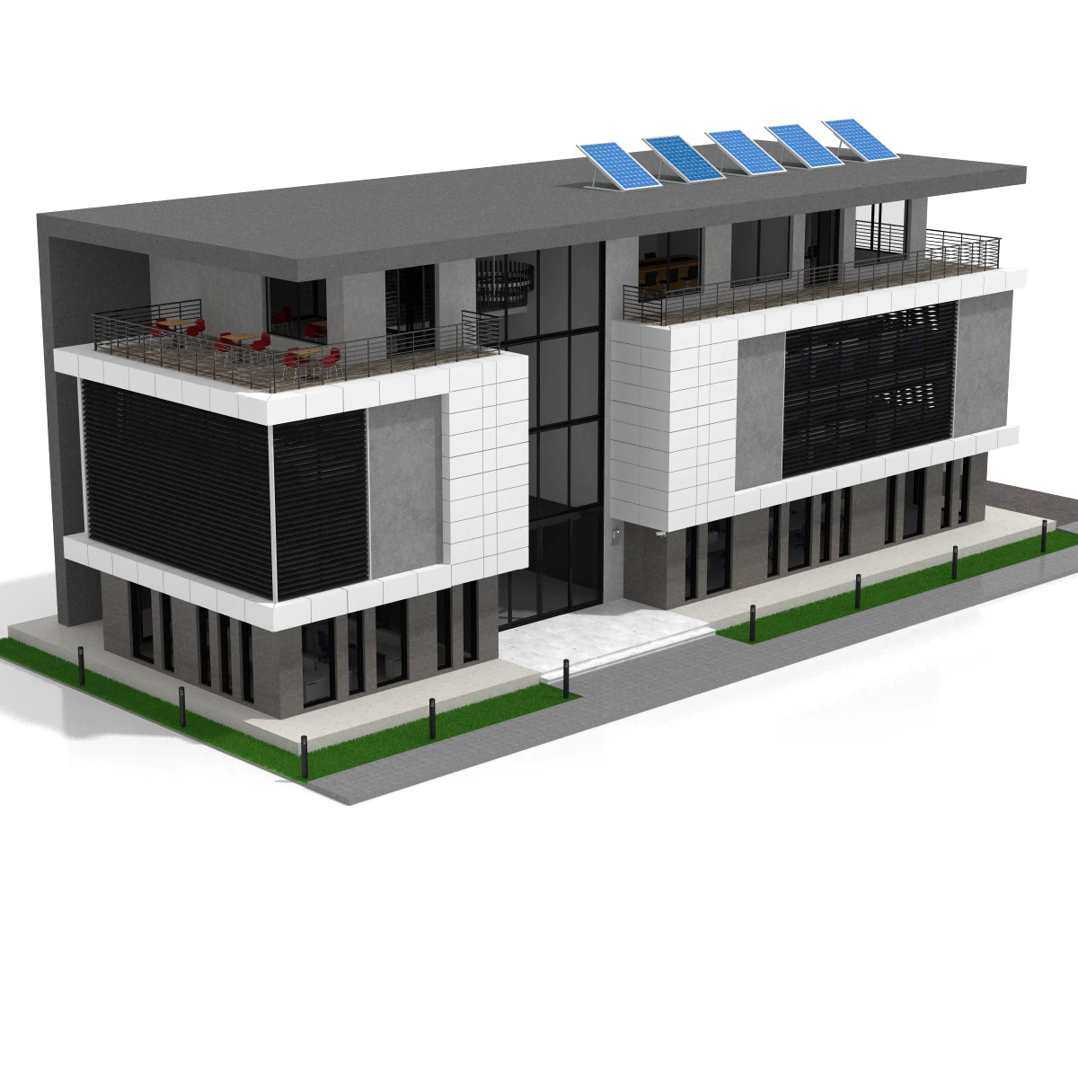 office building 6 3D Model .c4d .max .obj .3ds .fbx .stl .blend 