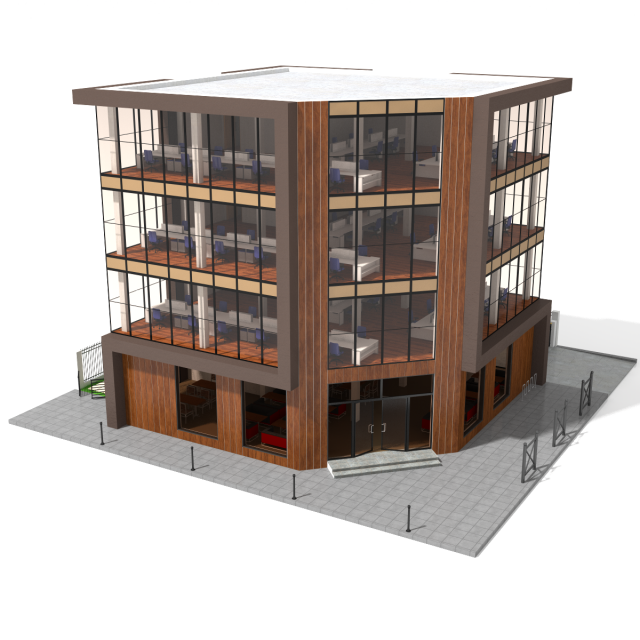 office building 5 3D मॉडल .c4d .max .obj .3ds .fbx .stl .blend 