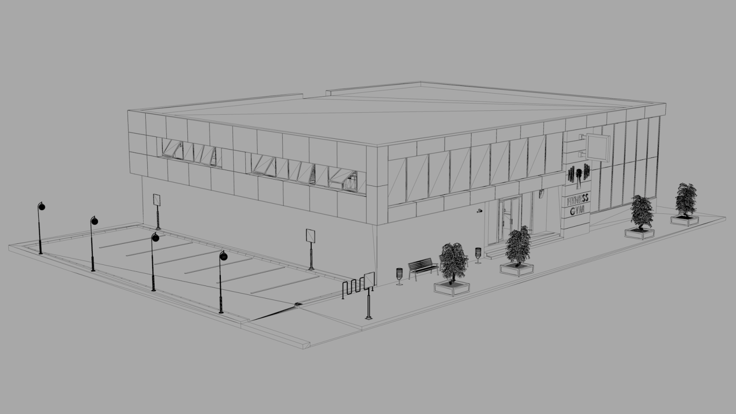 Model center. Police Station 3d model.