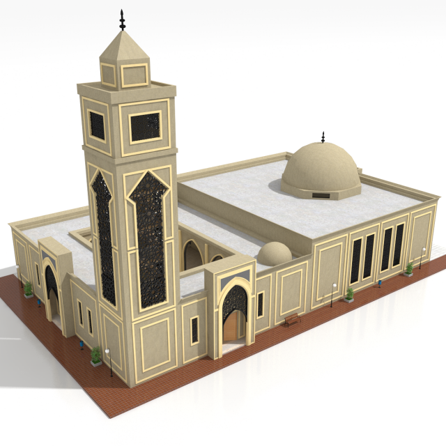mosque Model 3D .c4d .max .obj .3ds .fbx .stl .blend 