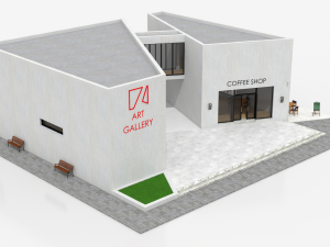 contemporary art gallery Model 3D