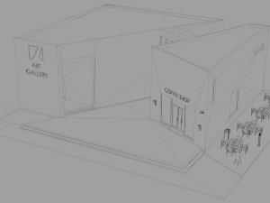 contemporary art gallery 3D Model