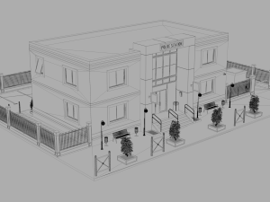 police station Modèle 3D