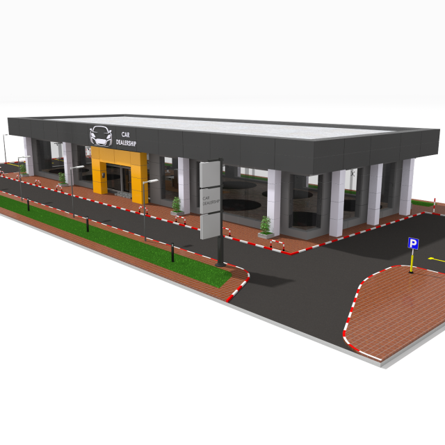 car showroom 3D Model .c4d .max .obj .3ds .fbx .stl .blend 