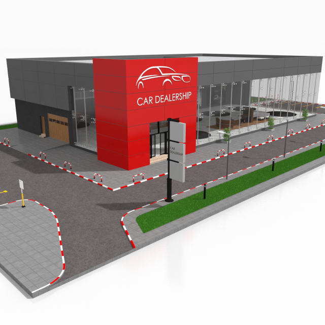 car showroom 3D Model .c4d .max .obj .3ds .fbx .stl .blend 
