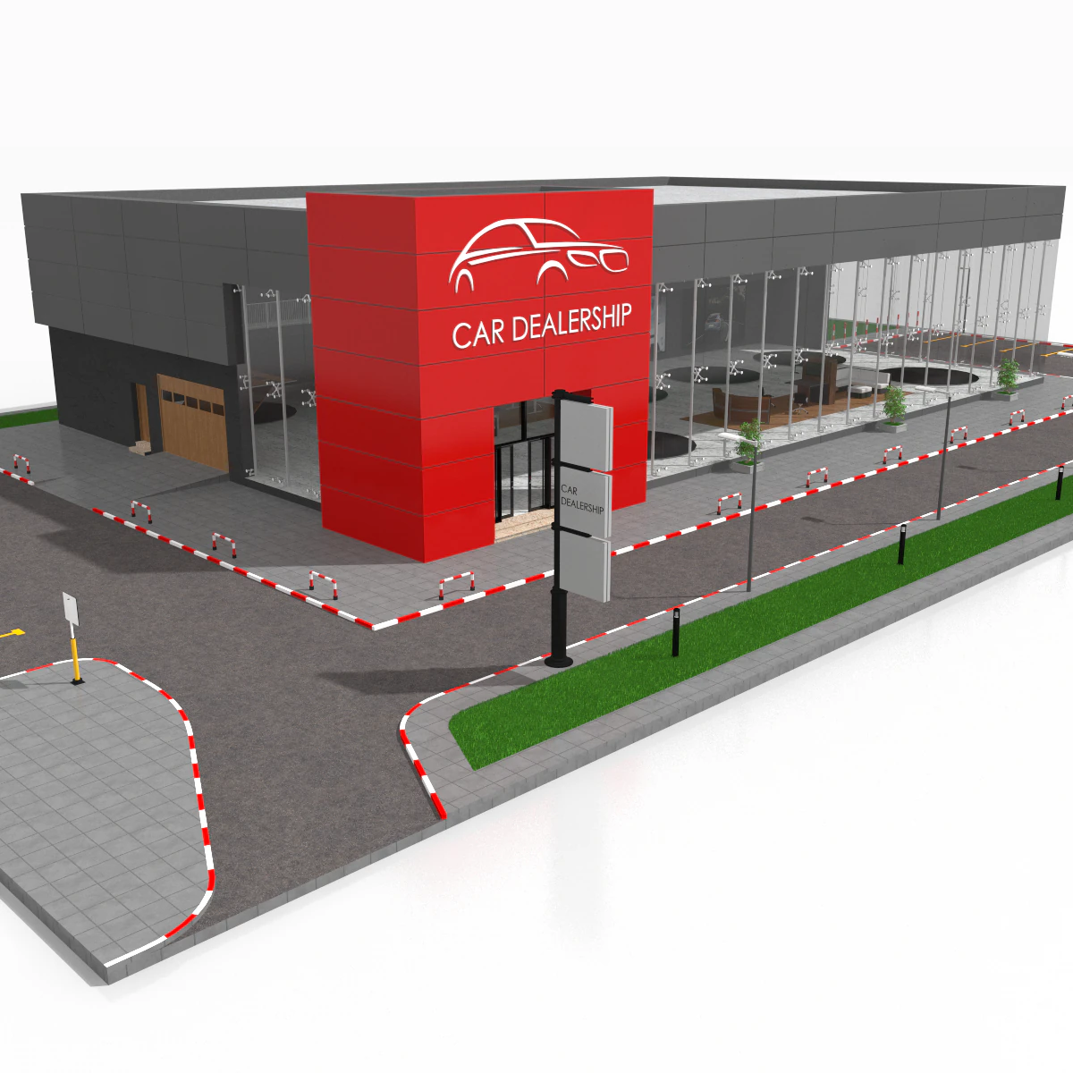 car showroom 3D Model .c4d .max .obj .3ds .fbx .stl .blend