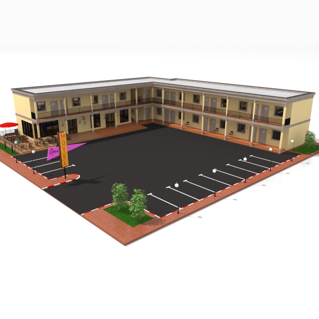 motel 3D Model .c4d .max .obj .3ds .fbx .stl .blend 