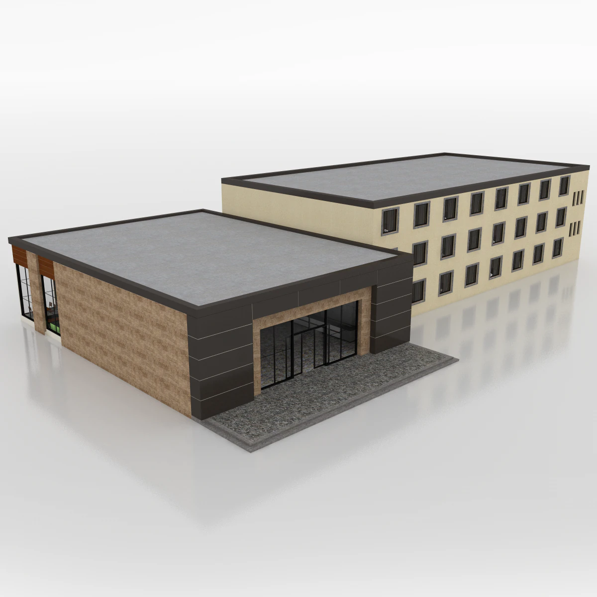 hotel 3D Model .c4d .max .obj .3ds .fbx .stl .blend 