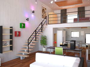 duplex house interior 3Dモデル